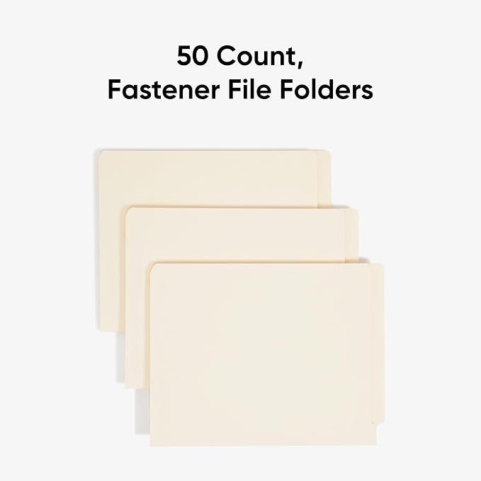 Smead End Tab Fastener File Folder, Shelf-Master® Reinforced Straight-Cut Tab, 50 Count