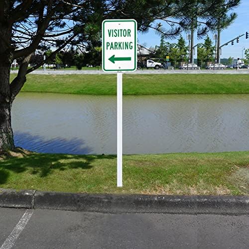 SmartSign "Visitor Parking" Sign with Left Arrow | 12" x 18" 3M Engineer Grade Reflective Aluminum