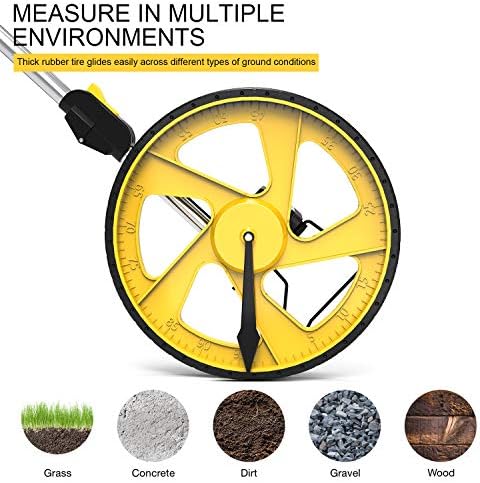 Zozen Measuring Wheel in Feet and Inches, Double Collapsible, Mechanical