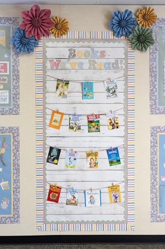Teacher Created Resources White Shiplap Pinboard | Better Than Paper | Bulletin Board Roll | Pack of 2