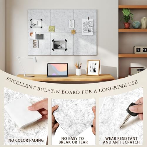 JBER Cork Board Alternative, 6 Pack 36" x 24" Felt Board, Silver Gray