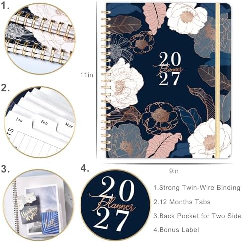 2027 Planner - Large Planner 2027, Jan.2027 - Dec.2027, 9" x 11"