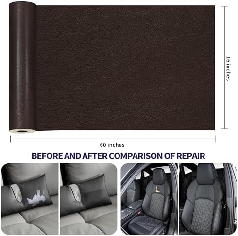 Besezx Leather Repair Patch Tape Kit, Self Adhesive Leather Repair for Furniture, Couch, Sofa, Car Seats,Office Chair,Vinyl Repair Kit.60inx16in