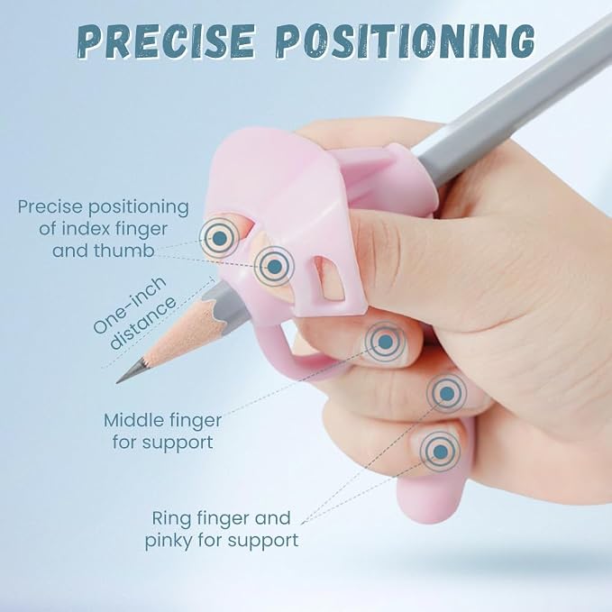 Pencil Grips for Kids Handwriting, 2025 New Toddler Pencil Grip Pencil Holder for Kids, Finger Grips for Pencils Practice Writing for Toddlers 2-4 Years, Special Education School Supplies (8)