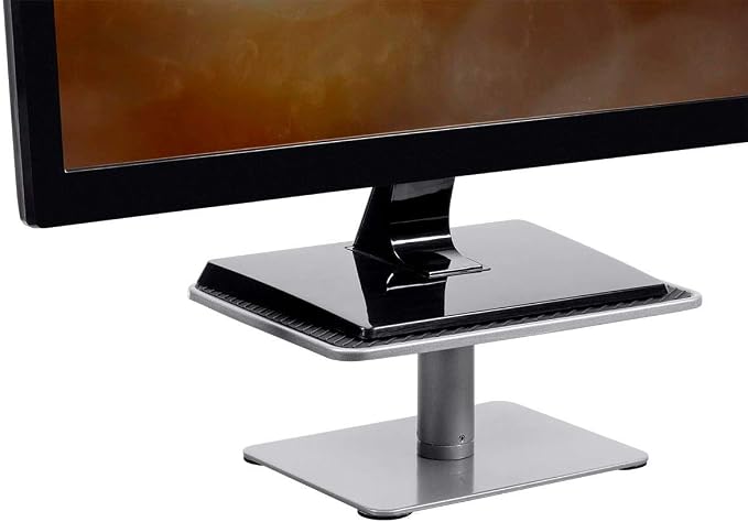 Monoprice Universal Monitor Riser Stand - Raises Monitors 4.6 to 6.5 Inches, Silver Finish - Workstream Collection