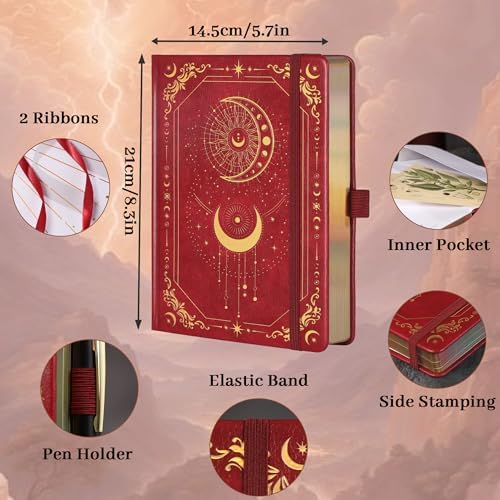 TIEFOSSI Line Journal Notebook for Women Men, 316 Pages,8.3x5.8 IN