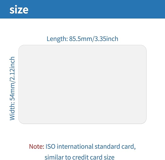 100 Pack - Premium Blank PVC Cards for ID Badge Printers - Premium Quality White CR80 30 Mil (CR8030) by KLMNDUO - Compatible with Most Photo ID Badge Printers(White)