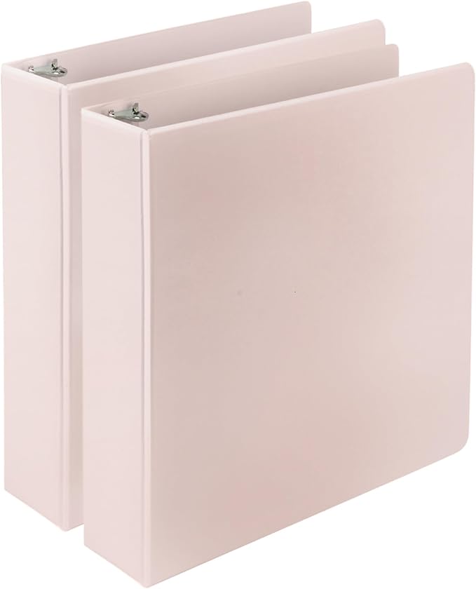 Samsill Plant-Based 2 Inch Durable D-Ring, View Binder, Eco-Friendly, USDA Certified Biobased, 2 Count,Pack of 1, Rose