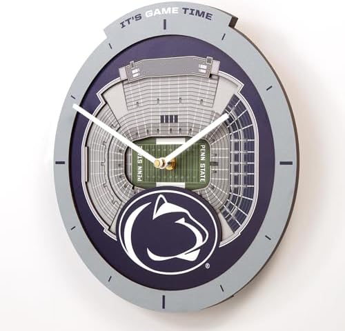 YouTheFan NCAA Penn State Nittany Lions StadiumView 3D Wall Clock