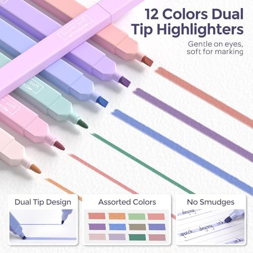 Nicpro School Supplies Stationary Set with Pencil Case, 39 PCS Purple | Back to Schoo Supplies, Pen Case with 12 Highlighter, 5 Gel Pen, 6 Mechanical Pencil, Essentials for College, Nursing Student