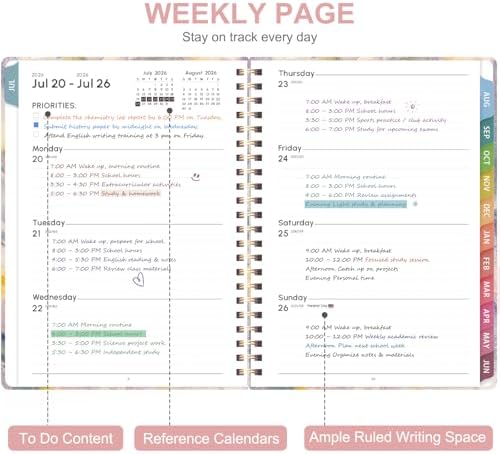 Planner 2026-2027, Weekly and Monthly Academic Planner, July 2026 - June 2027, Hardcover Calendar Agenda Book for School Year Planning, School Supplies for Teacher and Student, Letter Size(8.5'' x 11'')
