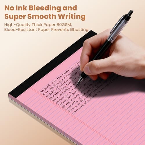 5pcs Legal Pads 8.5 x 11, Perforated Color Notepad 8.5x11, 50Sheets/Pad