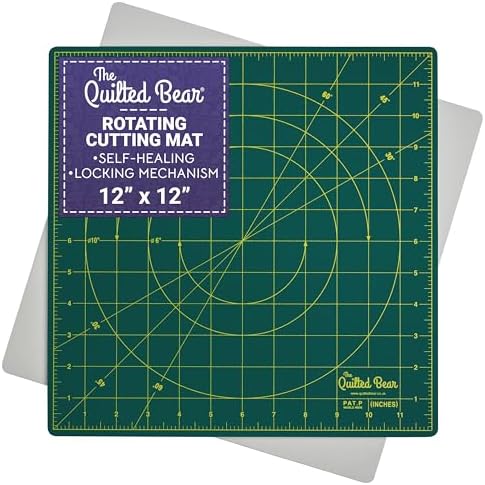 The Quilted Bear 12" x 12" Rotating Self-Healing Cutting Mat, Green