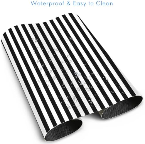 Classic Black White Stripes Desk Mat Large Gaming Mouse Pad
