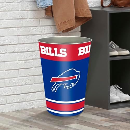 FANMATS 34620 NFL - Buffalo Bills Wastebasket | Blue | 15"x10.5"x10.5" | Primary Logo, Helmet, & Wordmark