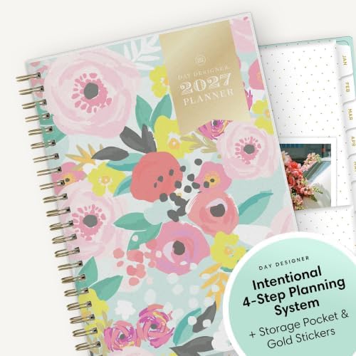 Blue Sky 2027 Weekly & Monthly Planner Calendar, 5"x8", Secret Garden Mint