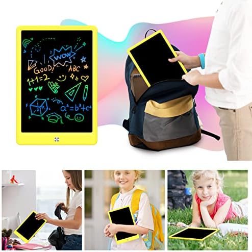 BUKEBU LCD Writing Tablet,8.5 inch Colorful Doodle Board for Kids (Yellow)