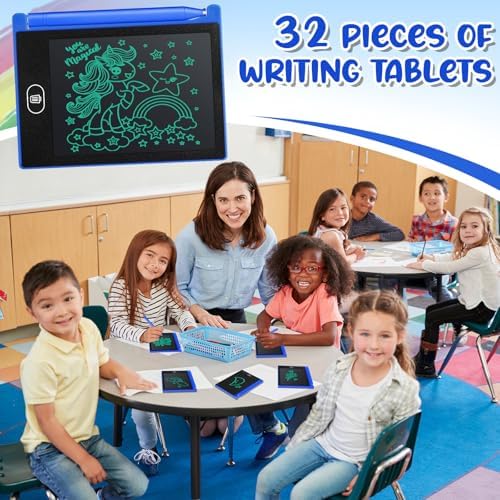 Zhehao 32 Pcs LCD Writing Tablet for Kid Mini Doodle Board,Blue