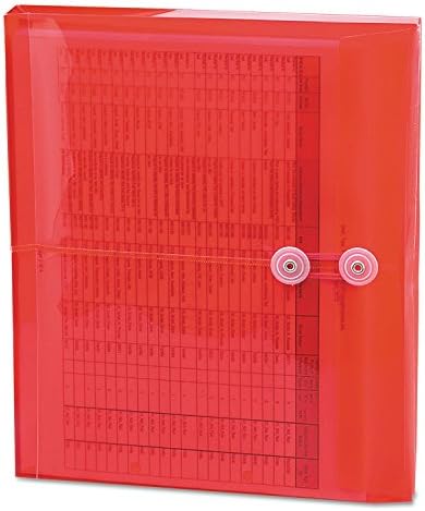 Smead Poly Envelope, 1-1/4" Expansion, String-Tie Closure, Side Load, Letter Size, Red, 5 per Pack (89527)