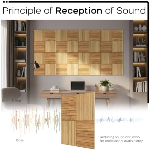 BUBOS 6 Pack Art Acoustic Wall Panels,70.8”x47.2”Self Adhesive for Home Decor