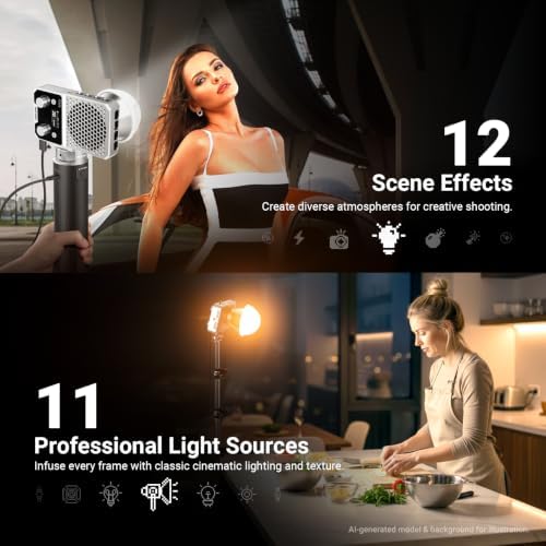 NEEWER FS60B 60W Compact Pocket Bi Color LED Light with APP/Panel Control