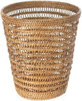 Kouboo La Jolla Rattan Mesh Waste Basket, Wicker Trash Can, Honey Brown