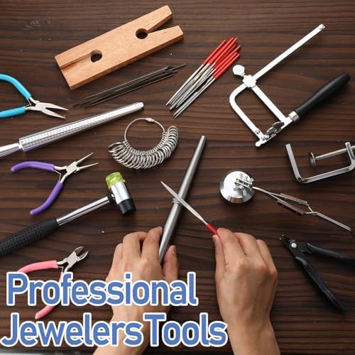 Chumia Jewelry Tools Set, Saw Frame 144 Blades Third Hand Ring Mandrel