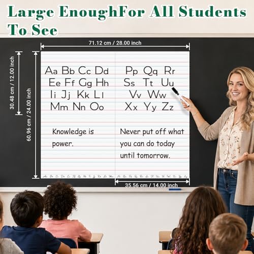 Giant Magnetic Handwriting Paper 24 x 28 in, Large Magnetic Lined Paper for Whiteboard, Dry Erase Reusable Magnetic Notebook Paper for Classroom, Teacher Supplies, Homeschool & Writing Practice