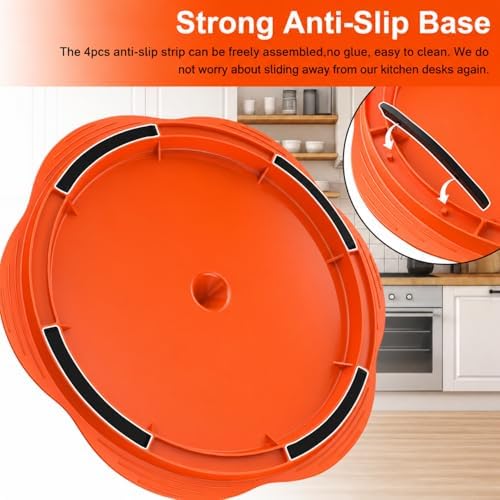 Large Chicken Shredder Tool with Suction Base 2026 – Twist Meat Shredder with Ergonomic Handle & Anti-Slip Grip – Transparent Lid for Easy Shredding Chicken & Beef (Orange)