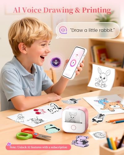 Memoking Sticker Printer, T02 Portable Mini Printer Gifts for Teen Girls