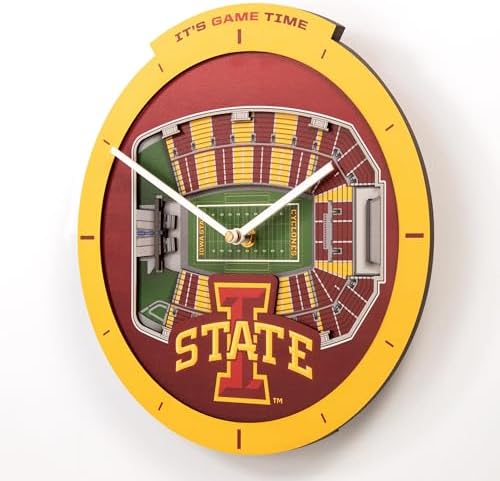 YouTheFan NCAA Iowa State Cyclones StadiumView 3D Wall Clock