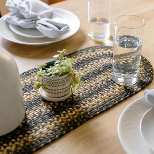 Homespice Kilimanjaro Jute Braided Table Runner, Oval 8x28 Set of 2