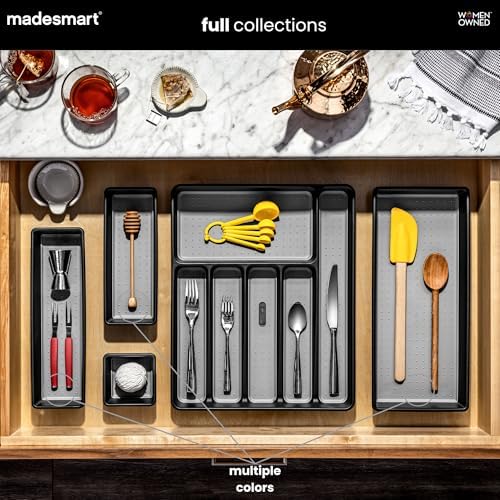 madesmart Classic 3 Bin Drawer Organizer Set, White