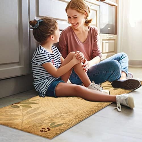 Boho Pineapple Kitchen Rugs and Mats for Floor 2 Piece Sets, Anti Fatigue Floor Mat in Front of Sink for Standing for Kitchen Decor 17"X30"+17"X47"