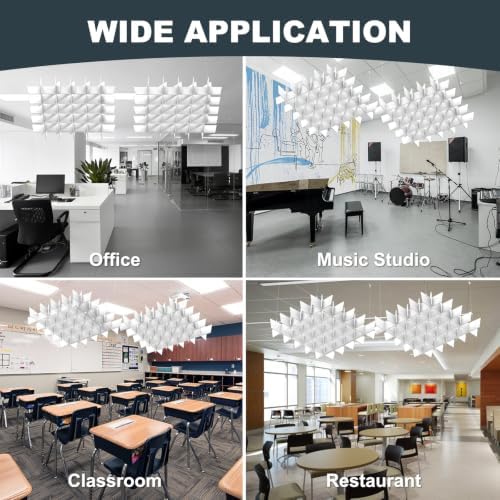 Acoustic Ceiling Panels Sound Absorbing Panels, Lattice White