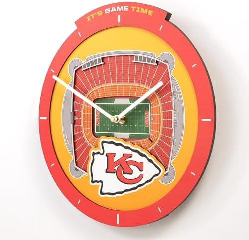YouTheFan NFL Kansas City Chiefs StadiumView 3D Wall Clock