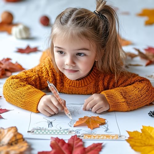 JarThenaAMCS 60Pcs Fall Stationery Set Orange Blue Pumpkin Sticky Note Pads with Pumpkin Leaves Ballpoint Writing Pens for Autumn Harvest Thanksgiving Party Favors Supplies