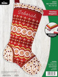 Bucilla Felt Applique 18" Stocking Making Kit, Timeless Elegance, Perfect for Holiday DIY Arts and Crafts, 89680E