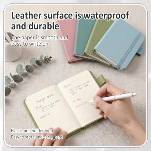 Ceenna 16 Packs Pocket Small Notebook Journals with Pen Holder Mini Notebook Bulk 192 Pages/96 Sheets Hardcover with Thick Lined Paper 3" x 4.4" A7 Small Notepad Morandi Color for Home & Journey