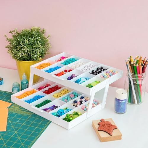 IRIS USA 2-Tier Drawer Organizer |Made in USA| 22 Dividers (2-Pack) - White