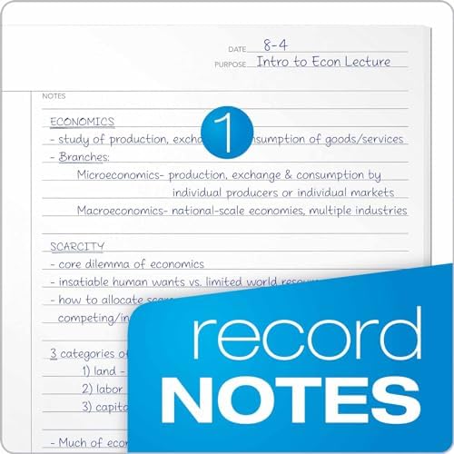 Oxford FocusNotes Writing Pad, Clear Note-Taking System, 8.5 x 11 Sheets, Guided Note, Cue & Summary Sections, 50 Sheets, Professional School and Office Notepad, Proudly Made in the USA (Pack of 12)