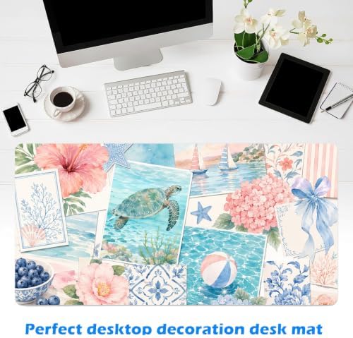 Coastal Sea Turtle Sailboats Desk Mat Small Gaming Mouse Pad