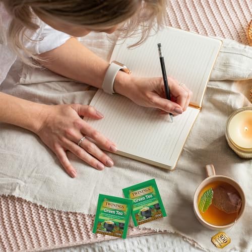 Twinings Green Tea with Mint Individually Wrapped Bags, 20 Count (Pack of 6), Invigorating Aroma, Caffeinated, Enjoy Hot or Iced, 120 Teabags