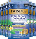 Twinings Calm & Cozy Bedtime Herbal Tea Variety, 20 Count, Pack of 6