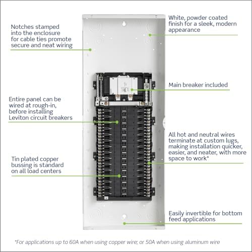 Leviton 30 Space, 30 Circuit Indoor Load Center with 100 Amp Main Circuit Breaker, LP310-BPD
