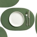 AHHFSMEI Placemats Set of 6 for Dining Table Washable Woven Non-Slip 18x12 inches Placemat Heat-Resistant Durable Table Mats for Dining Table Easy to Clean (Oval Green, 6)