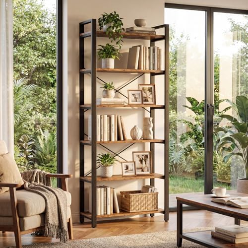 IRONCK Bookshelf 6-Tier Ladder Shelf 110lbs Display Shelf