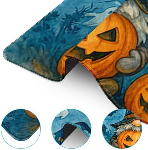 Britimes Large Mouse Pad, Mouse Pad, 31.5 x 15.7 Inch, Halloween Gnome Bat