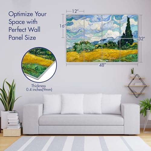PINWELIFE® Masterpiece Acoustic Art Panels, 8-Pack 12"×16" Sound Absorbing Panels, Decorative Acoustic Wall Art, Noise and Echo Cancelling for Home Studio/Office, Nano Tape Included