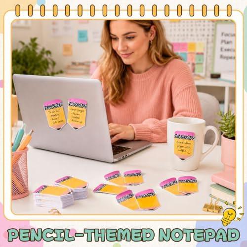 Back to School Sticky Notes Pencil Note Pads Classroom Supplies